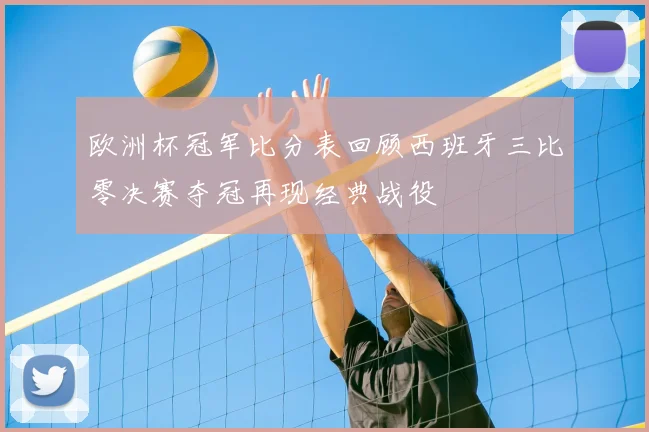 欧洲杯冠军比分表回顾西班牙三比零决赛夺冠再现经典战役